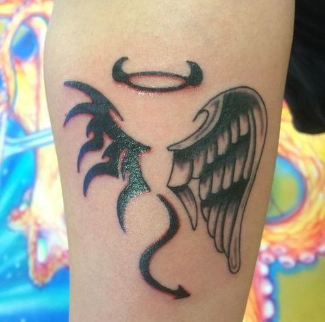 Angel and demon tattoo ideas