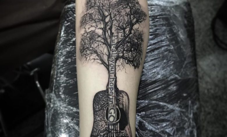 Bass guitar tattoo ideas