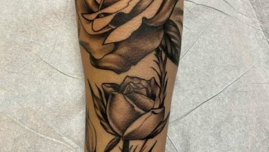 Black and grey rose tattoo designs