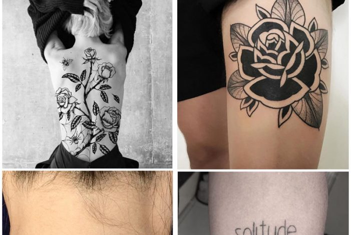 Black rose tattoo cover up ideas