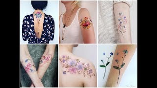 Colorful flower tattoo ideas