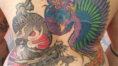Dragon and phoenix tattoo designs