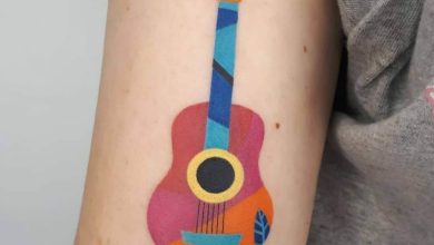 Easy guitar tattoo designs