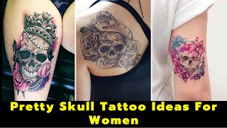 Feminine skull tattoo designs