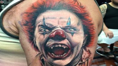 Gangster evil clown tattoo designs
