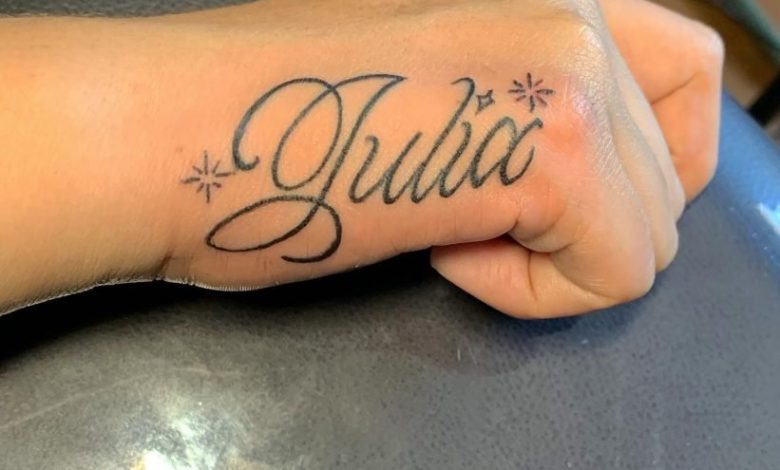 Hand tattoo name designs