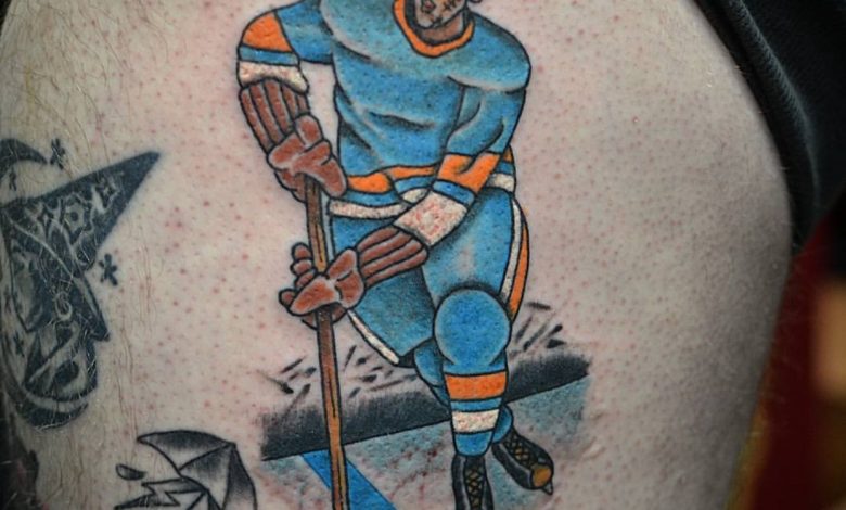 Traditional Hockey Tattoo