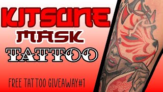 Kitsune mask tattoo design