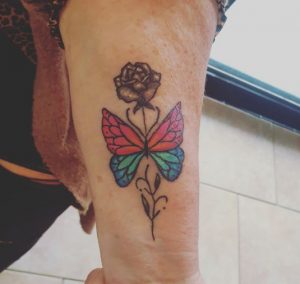 Rose and butterfly tattoo designs