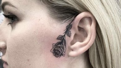 Rose face tattoo design
