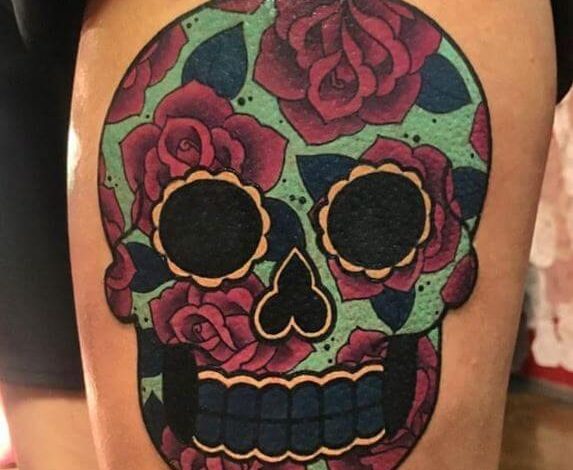 Sugar skull tattoo designs