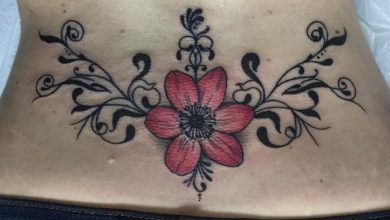 Tramp stamp lower back tattoo cover up ideas