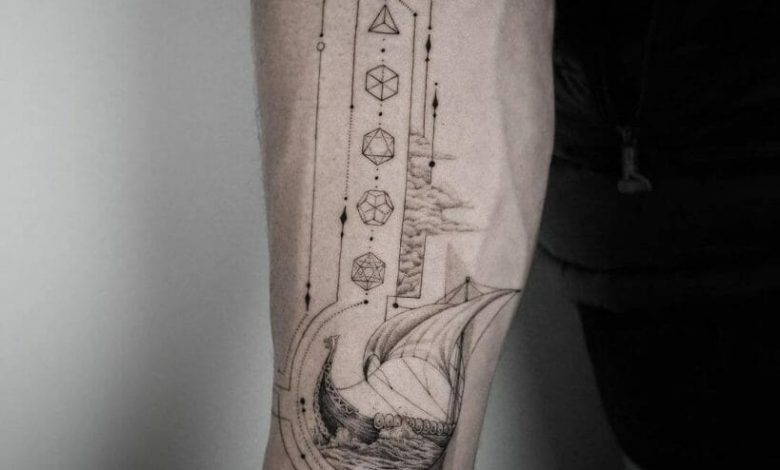 Viking ship tattoo ideas